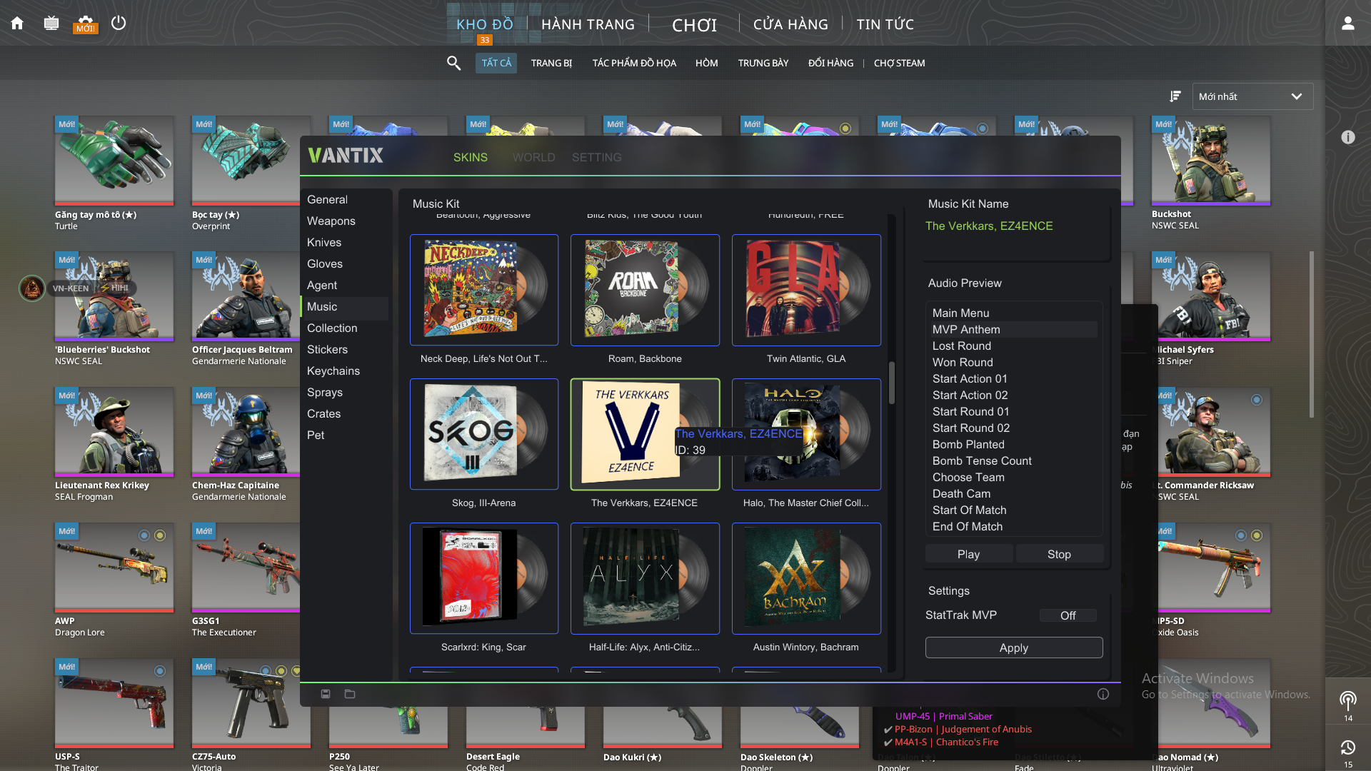 Giao diện Vantix: Music